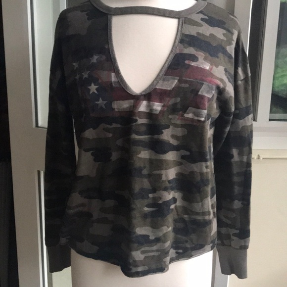 Kiss band Cammo Sweatshirt Choker Neck - Picture 3 of 5